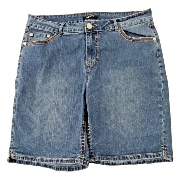 Roz & Ali Woman Denim Shorts size 18 Blue Jean Boho Hippie Farmcore Workwear - Picture 1 of 3